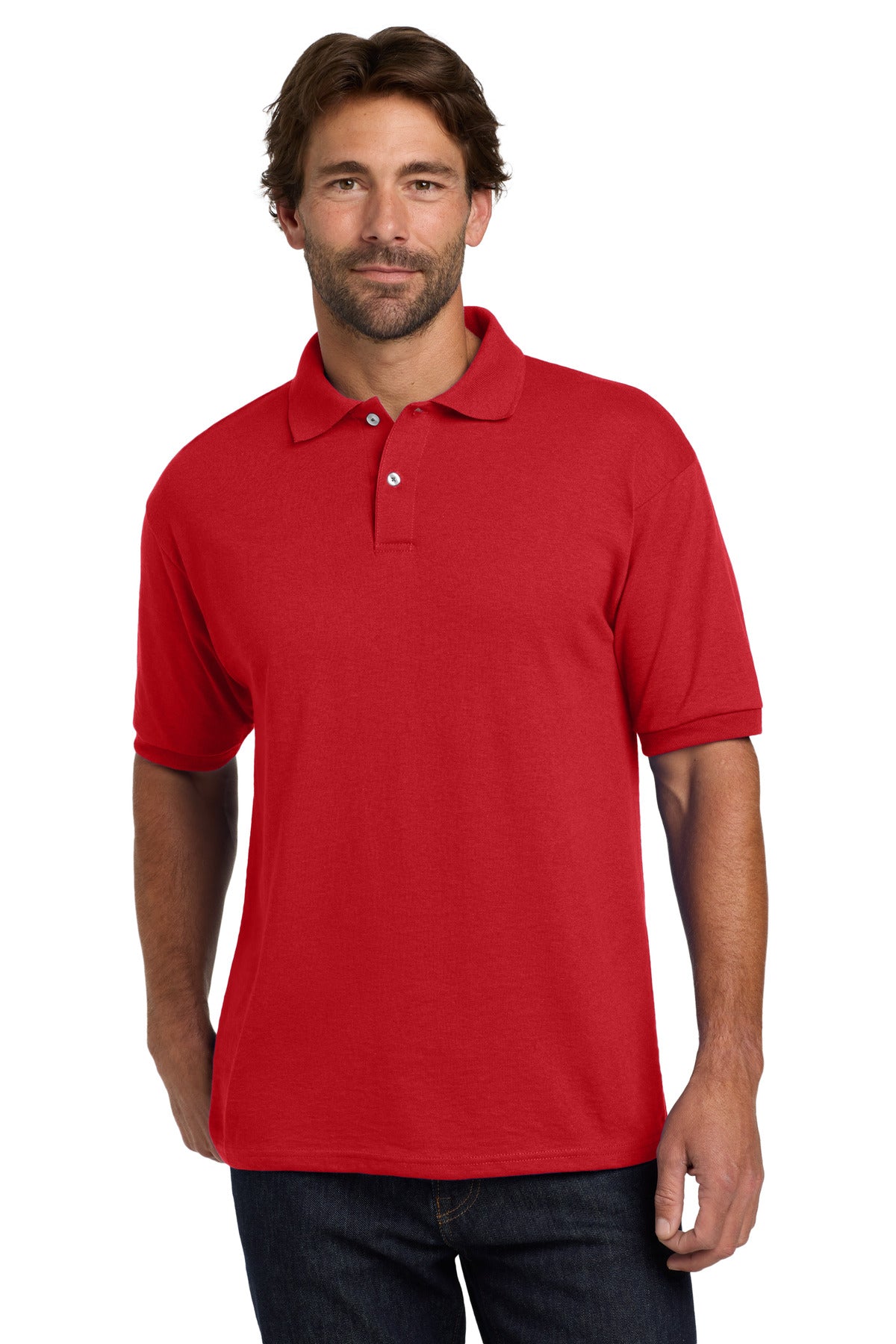 Hanes EcoSmart - 5.2-Ounce Jersey Knit Sport Shirt 054X