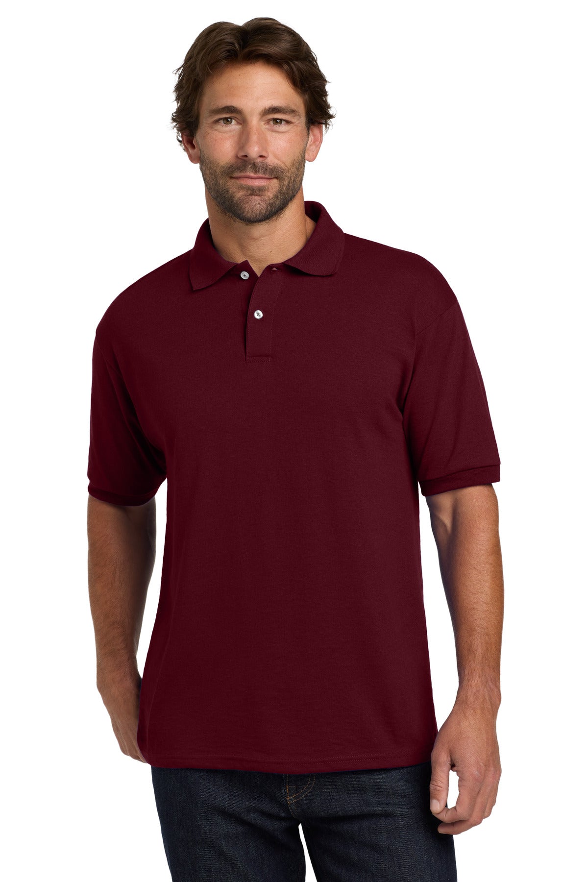 Hanes EcoSmart - 5.2-Ounce Jersey Knit Sport Shirt 054X
