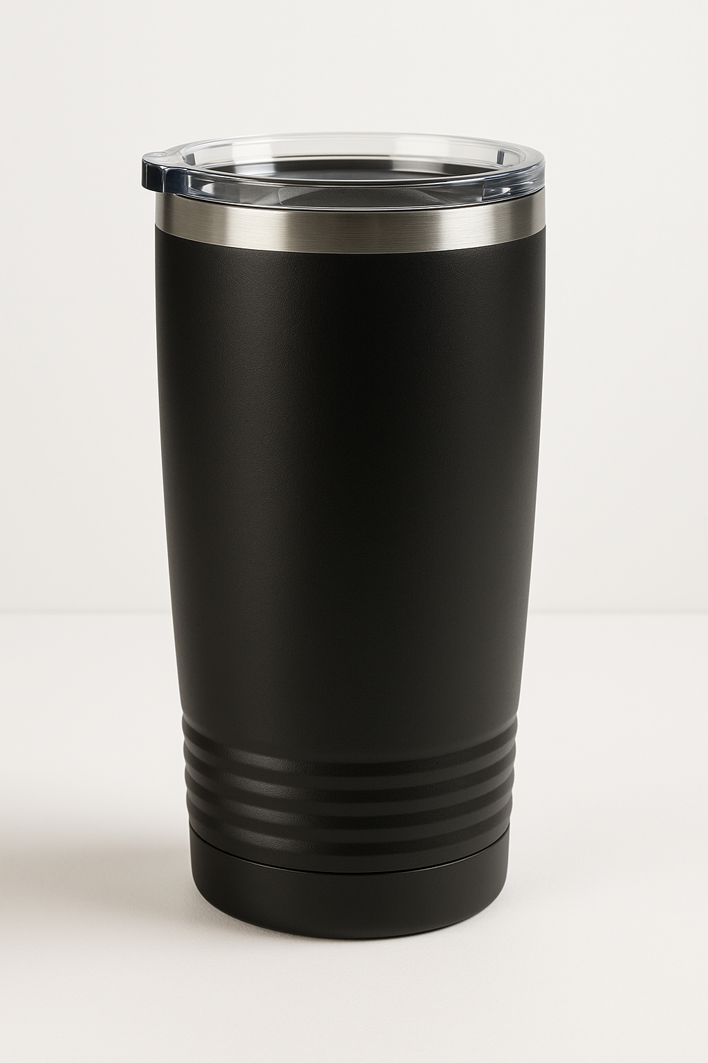 Front View of Black Tundra 20oz Tumbler plain