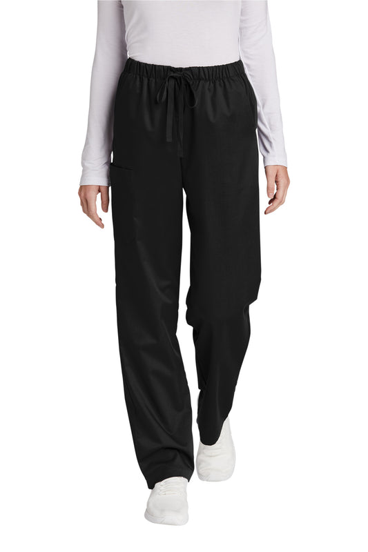 Front View of Black Wink Women's WorkFlex Cargo Pant WW4550