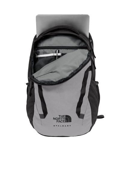 Front View of Mid Gy DH/TNFB The North Face Stalwart Backpack. NF0A52S6