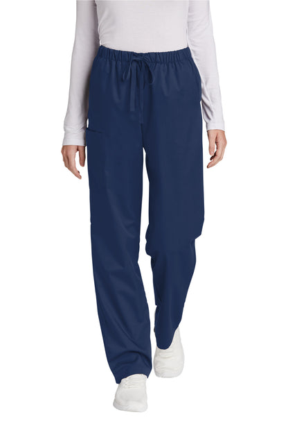 Front View of Navy Wink Women's WorkFlex Cargo Pant WW4550
