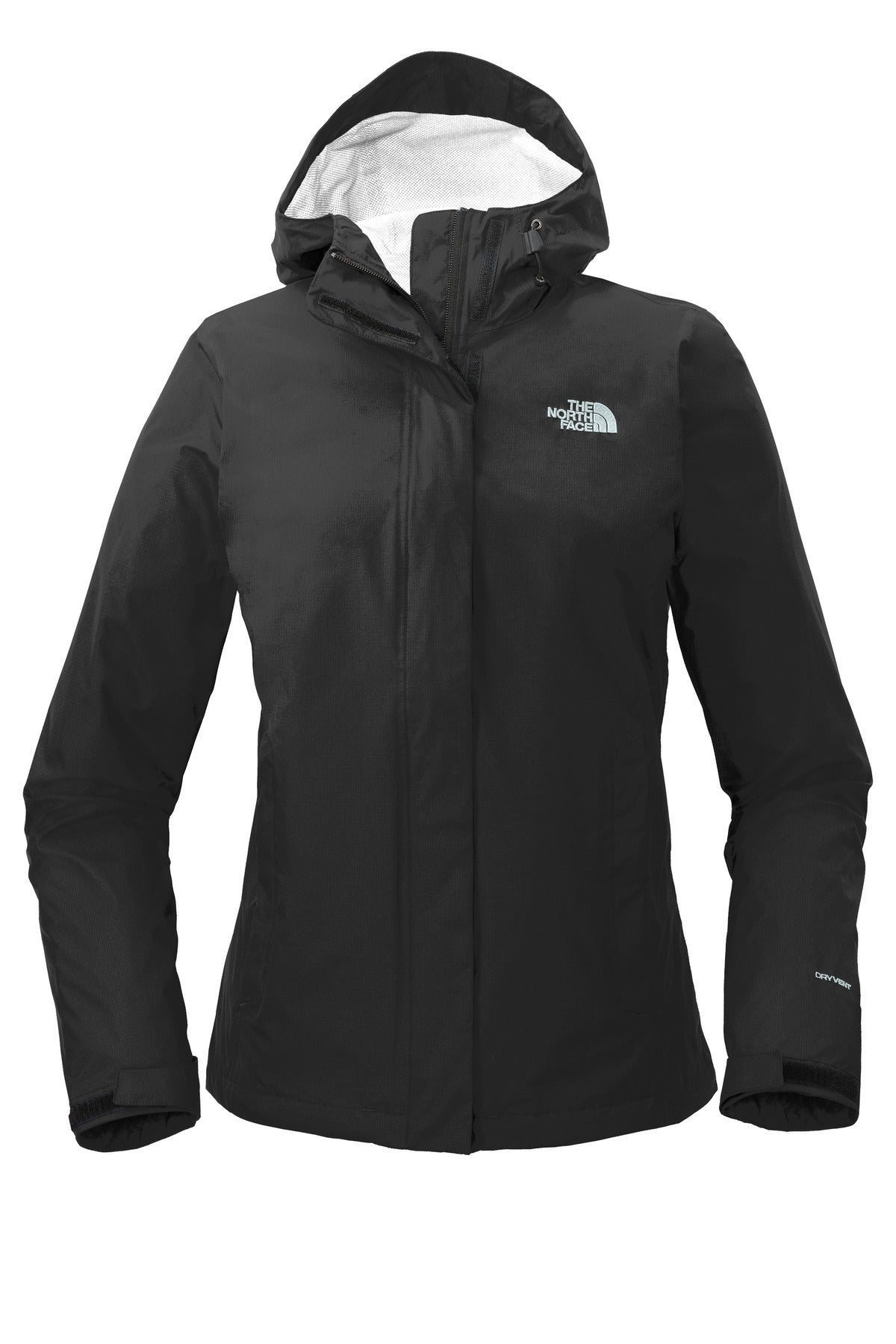 Front View of TNF Black The North Face Women's DryVent Rain Jacket. NF0A3LH5