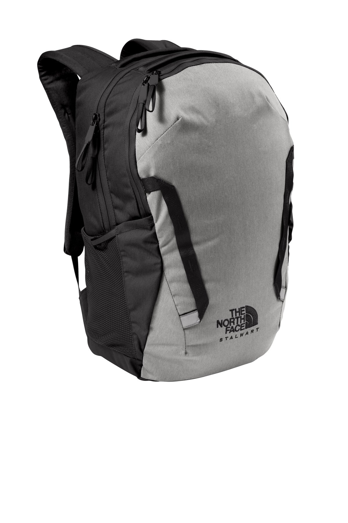 Left View of Mid Gy DH/TNFB The North Face Stalwart Backpack. NF0A52S6