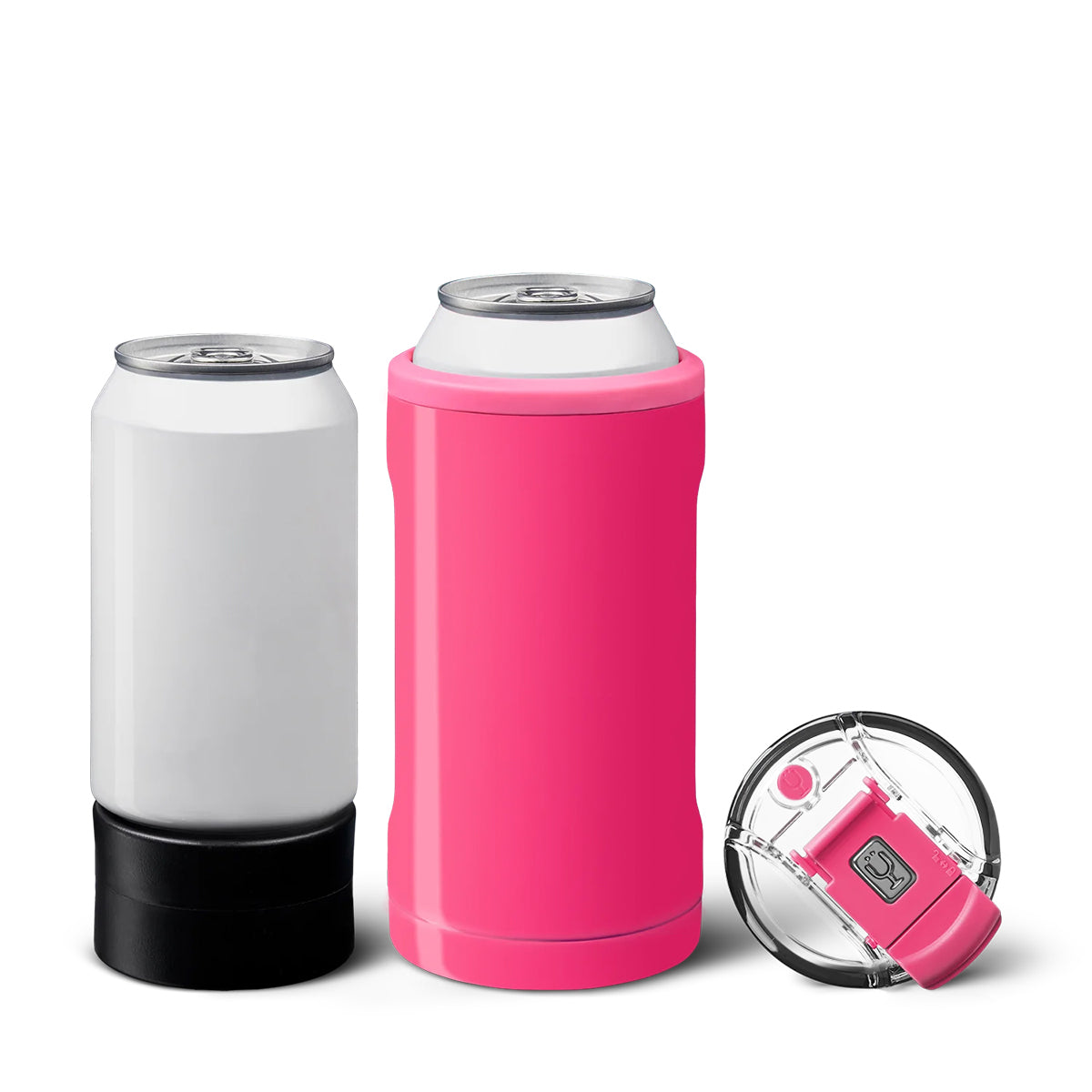 NEON PINK 12/16 Oz. BrüMate Hopsulator Trio plain grouped