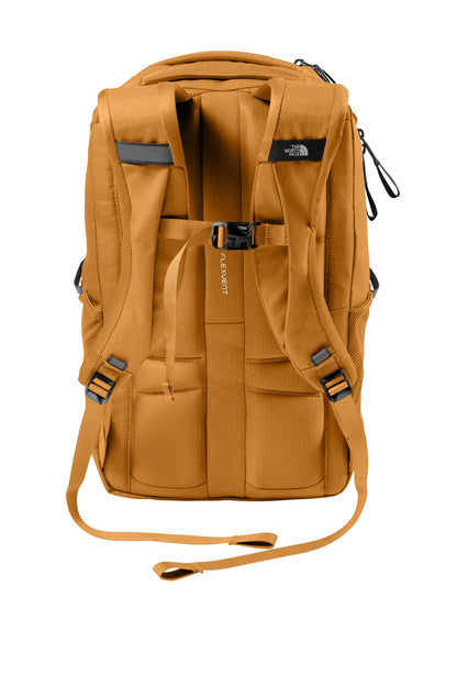 Rear View of Timber Tan The North Face Stalwart Backpack. NF0A52S6