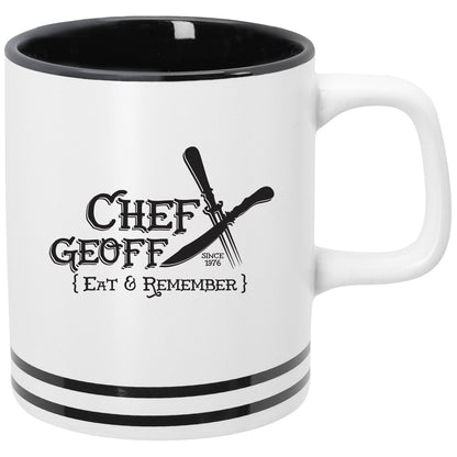 WHITE WITH BLACK 10 Oz. Lacrosse Ceramic Mug  grouped