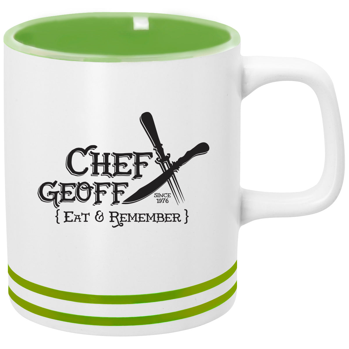 WHITE WITH LIME 10 Oz. Lacrosse Ceramic Mug  grouped
