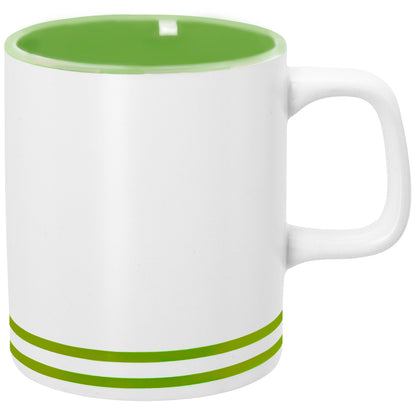 WHITE WITH LIME 10 Oz. Lacrosse Ceramic Mug plain grouped