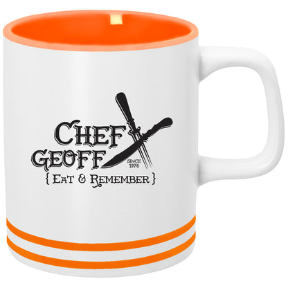 WHITE WITH ORANGE 10 Oz. Lacrosse Ceramic Mug  grouped