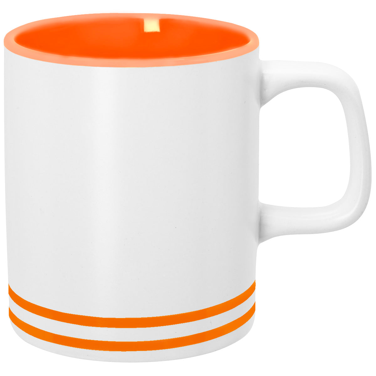 WHITE WITH ORANGE 10 Oz. Lacrosse Ceramic Mug plain grouped