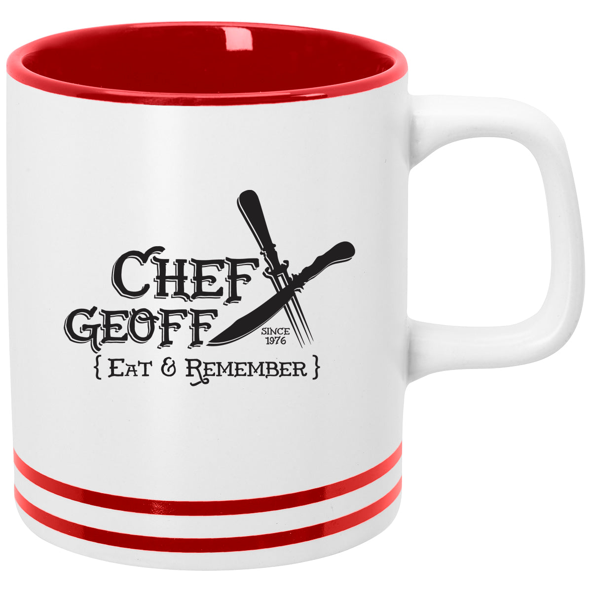 WHITE WITH RED 10 Oz. Lacrosse Ceramic Mug  grouped