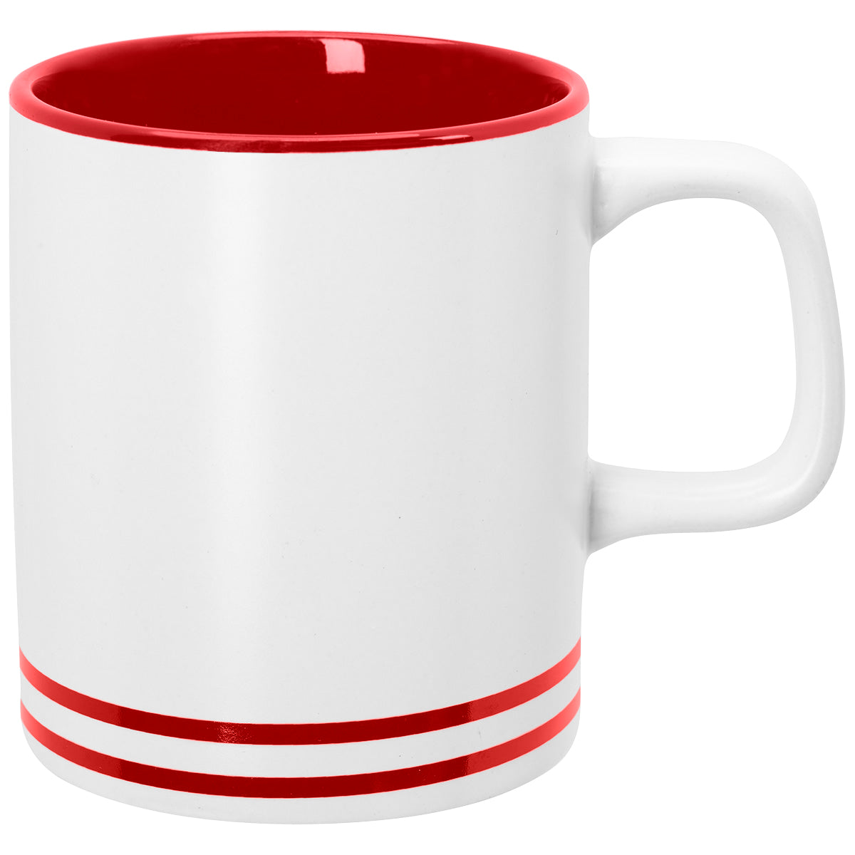 WHITE WITH RED 10 Oz. Lacrosse Ceramic Mug plain grouped